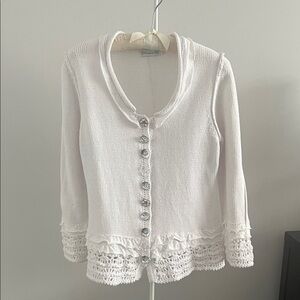 Lulu-B White Button-Up Cardigan